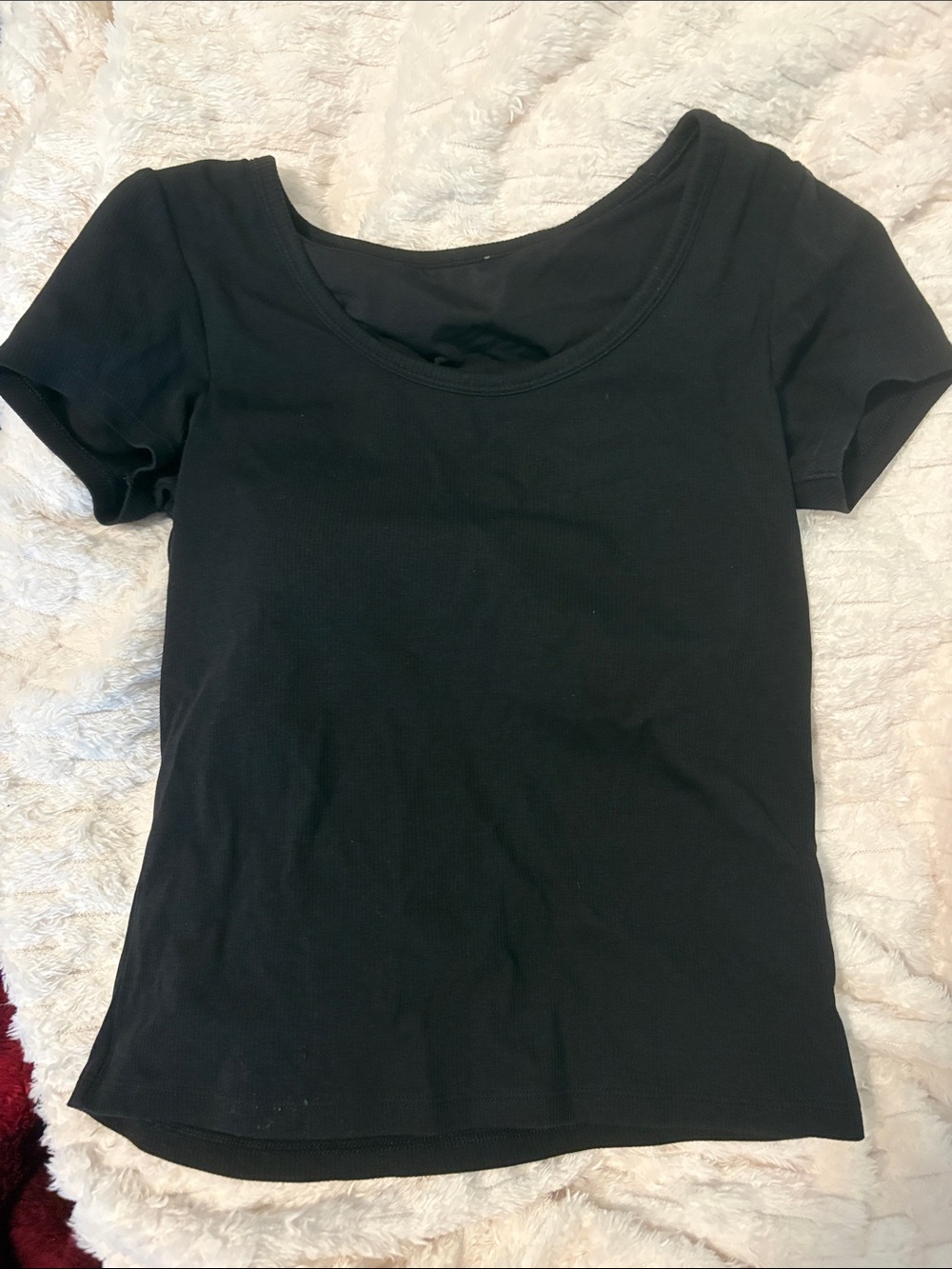 Uniqlo Black Scoop Neck Women's Top with Built-in Bra
